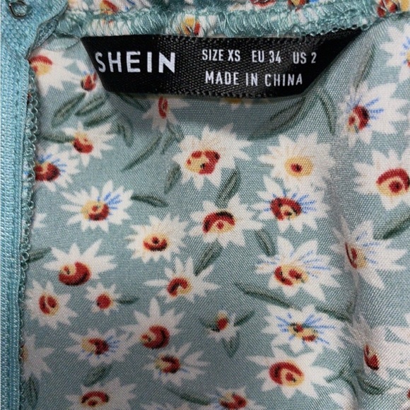 SHEIN Puff Sleeve Ruched Front Floral Dress X-Small - Picture 6 of 15